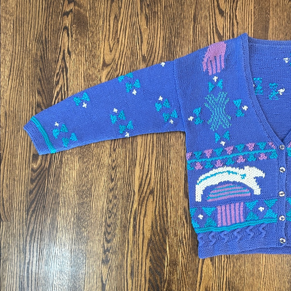Vintage 90s Knit Cardigan Sweater - Picture 6 of 9